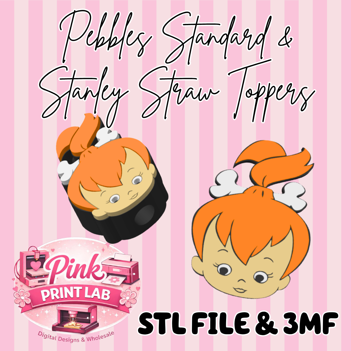 Pebbles Standard & Stanley Size Straw Toppers (DIGITAL FILE ONLY)
