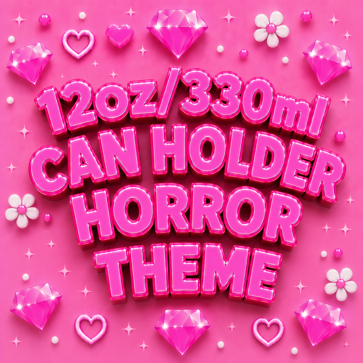 12oz/330ml Can Holder Horror Theme