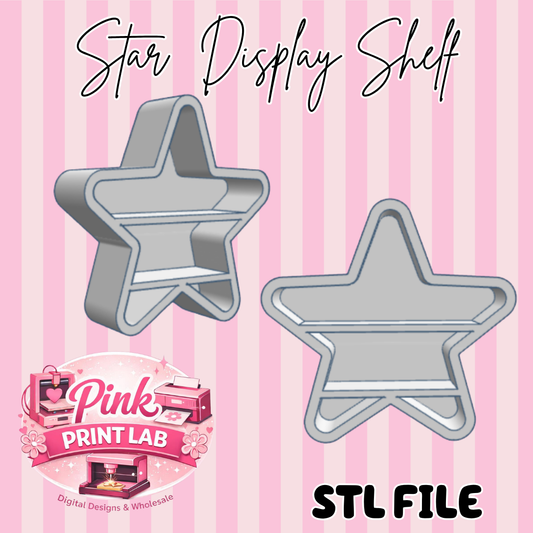 Rounded Star Display Shelf Stl File