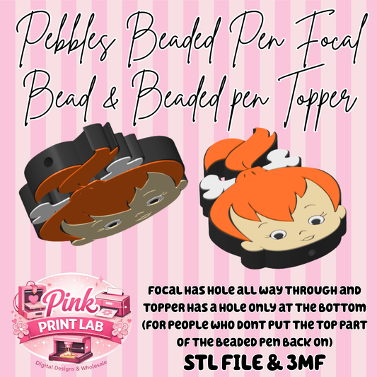 Pebbles Focal Bead & Pen Topper set (DIGITAL FILE ONLY)