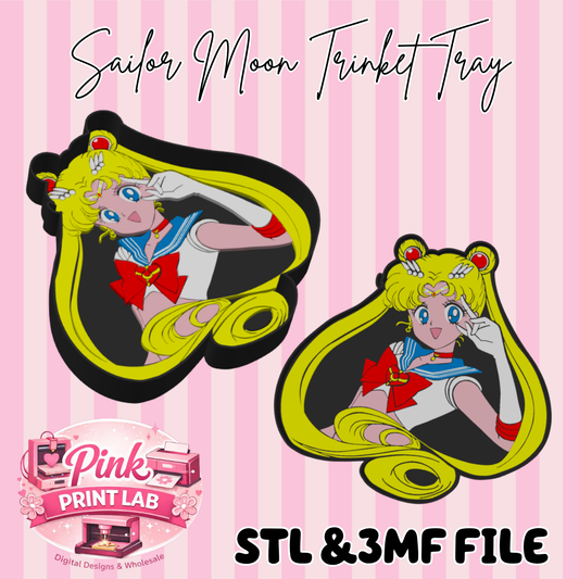 Sailor Moon Trinket Tray Stl & 3mf (DIGITAL FILE)