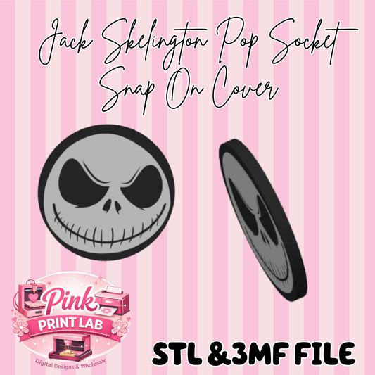Jack Skellington Pop Socket Snap On Cover (DIGITAL FILE) PLEASE READ DESCRIPTION FOR GLUE THE POP SOCKET BLANKS IT FITS AND BEST GLUE TO USE