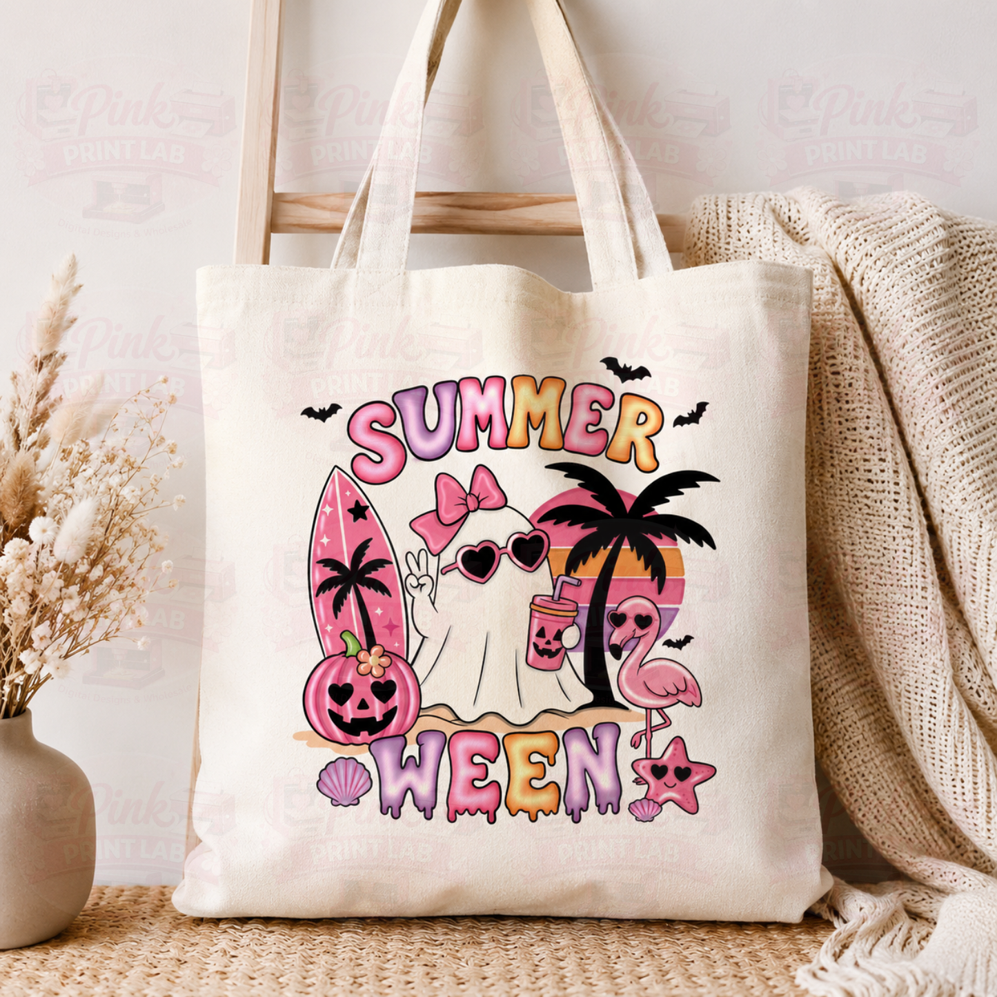 Hand Drawn Boo at the beach png file