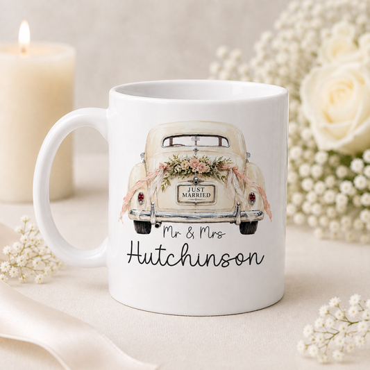 Just Married Car Personalized Uvdtf Decal